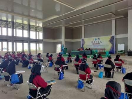 Suasana kegiatan Masa Ta’ruf (Masta) Tahun Akademik 2021/2022 Universitas Muhammadiyah (Unismuh) Palu dilangsungkan di gedung Islamic Center Unismuh Palu dengan protokol kesehatan yang ketat.