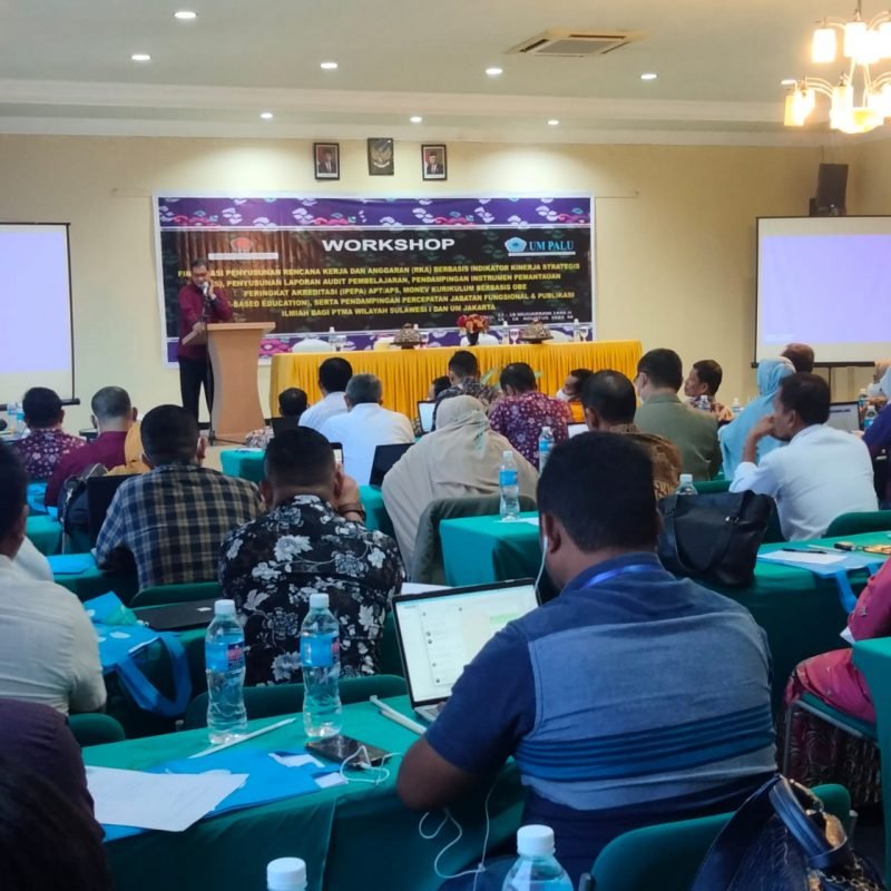 Koordinator Wilayah Sulawesi 1, Prof. Dr. Achmad Nurmadi, M.Sc saat membuka kegiatan Workshop untuk Wilayah Sulawesi 1 dan Universitas Muhammadiyah (UM) Jakarta, di salah satu hotel di Kota Palu. 