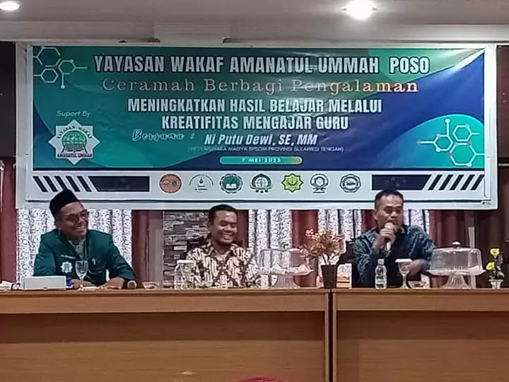 Suasana promosi penerimaan mahasiswa baru tahun akademik 2023/2024 di Yayasan Wakaf Amanatul Ummah Kabupaten Poso. Foto: Humas