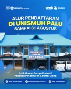 PMB Universitas Muhammadiyah Palu Resmi Diperpanjang, Pendaftaran Dibuka hingga 31 Agustus 2026